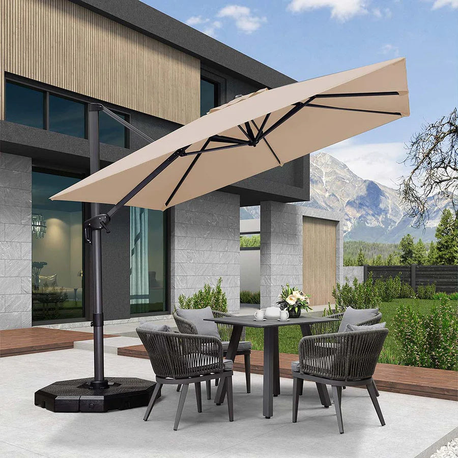 PURPLE LEAF Ombrellone da Giardino Rettangolare inclinabile economico,con Base