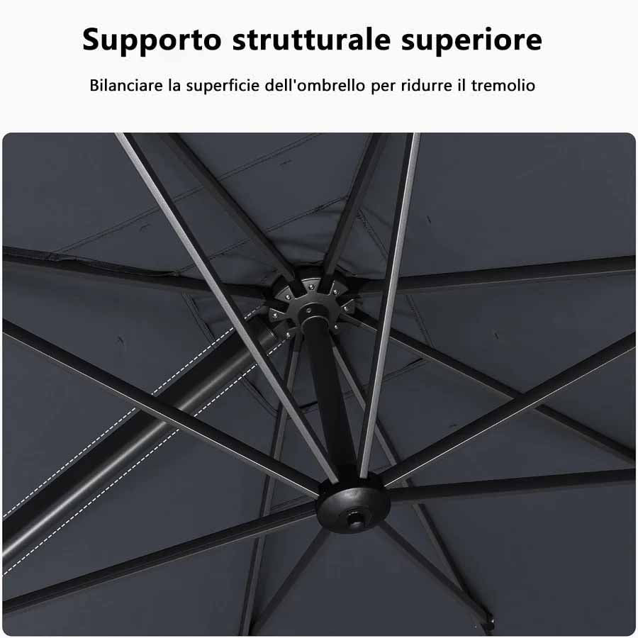 PURPLE LEAF Ombrellone da Giardino Rettangolare inclinabile economico,con Base