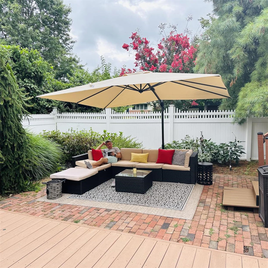 PURPLE LEAF Ombrellone da Giardino Economico Quadrato