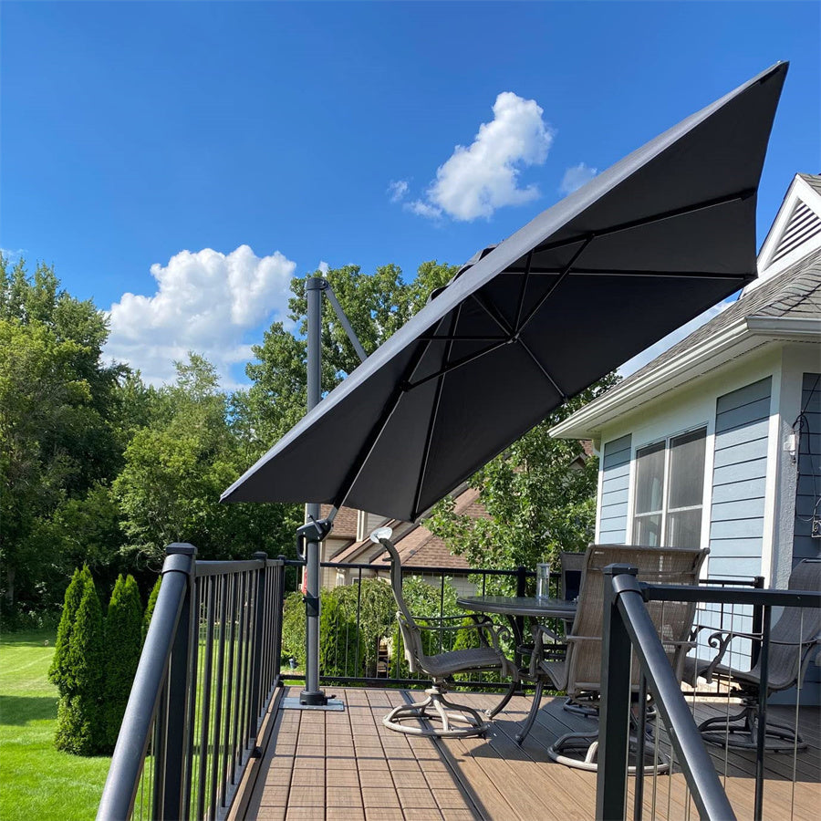 PURPLE LEAF Ombrellone da Giardino Rettangolare inclinabile economico,con Base