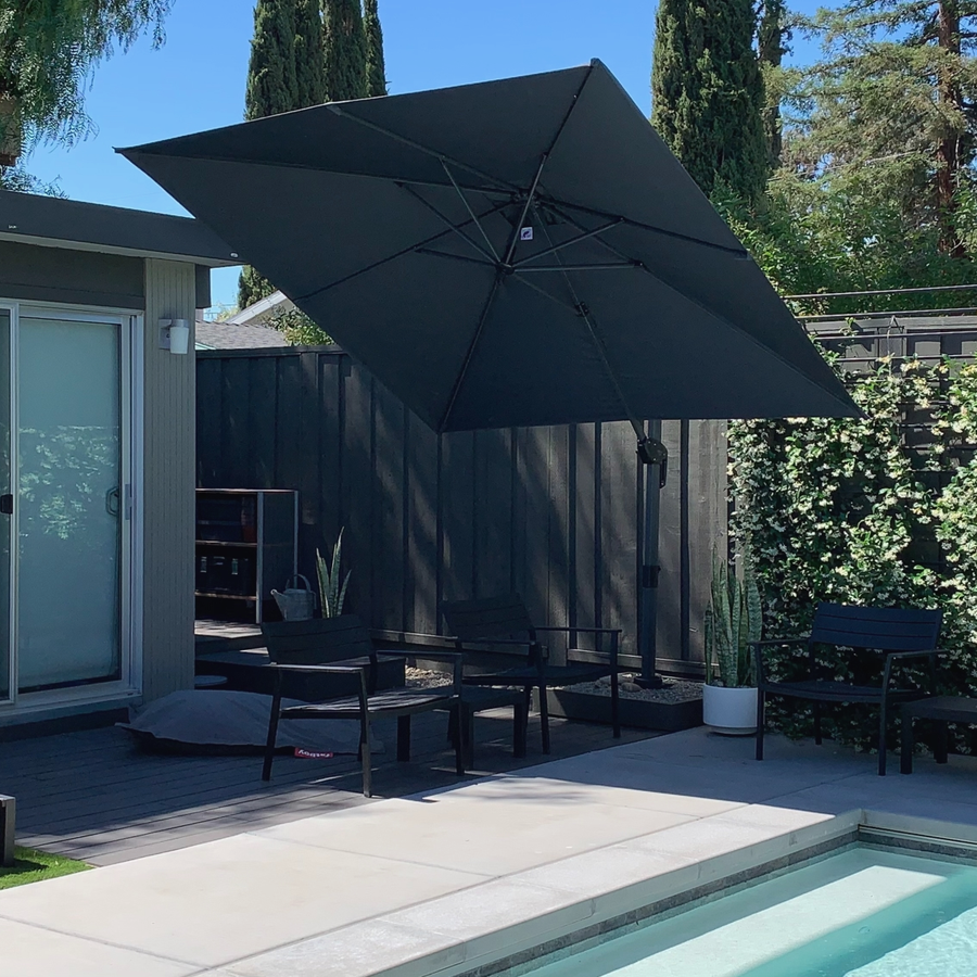 PURPLELEAF Ombrellone da Giardino Economico Quadrato ,con Base