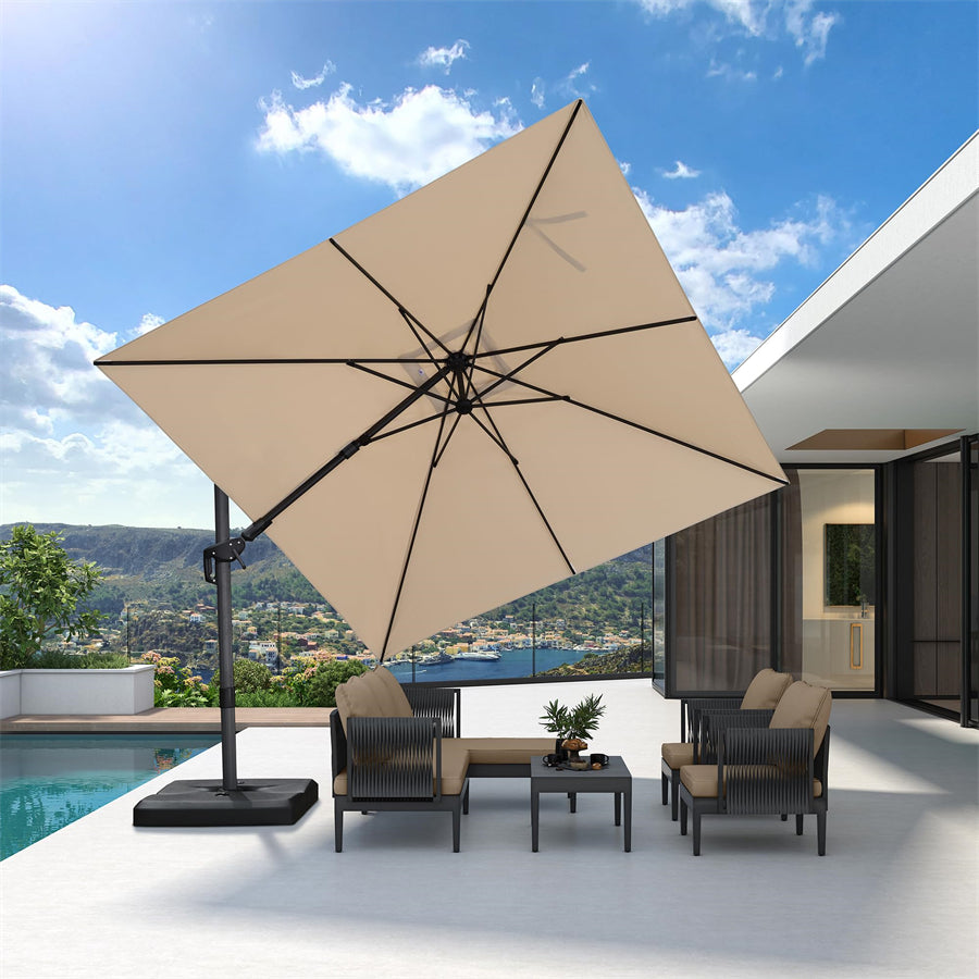 PURPLE LEAF Ombrellone da Giardino Quadrato inclinabile economico