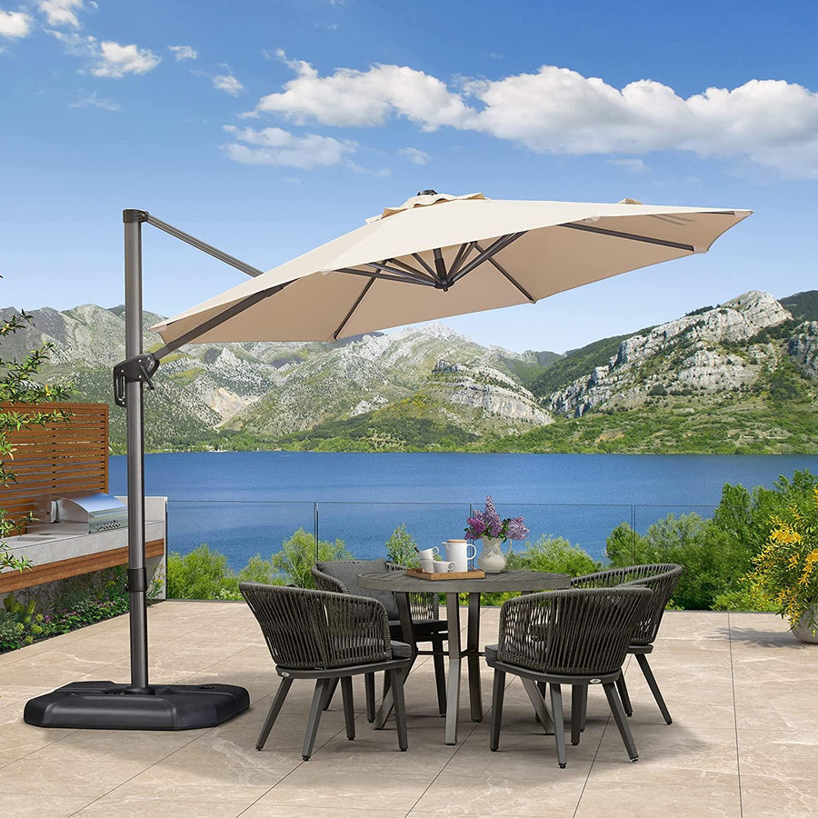 PURPLELEAF Ombrellone rotondo da terrazza Economy