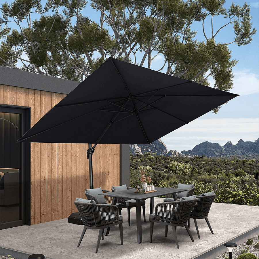 PURPLELEAF Ombrellone da Giardino Economico Quadrato ,con Base