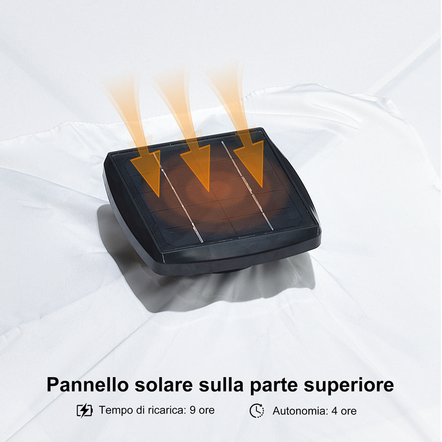 PURPLE LEAF Ombrellone da Giardino LED Quadrato 300x300 cm, Inclinabile e Girevole a 360° per Terrazza e Piscina