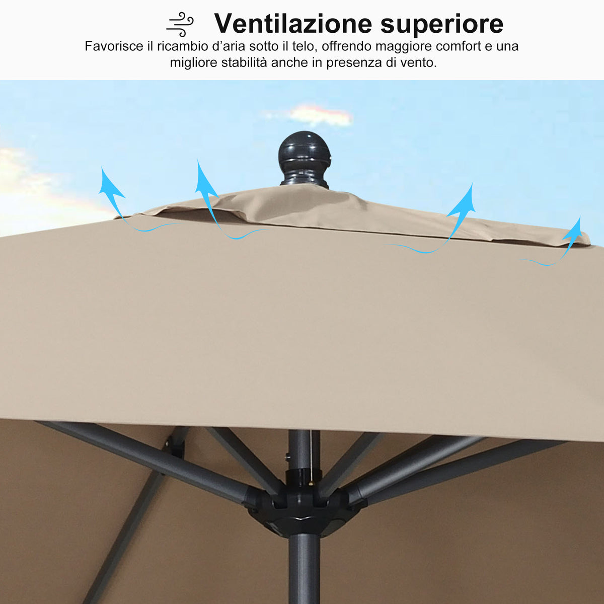 PURPLE LEAF Ombrellone in Alluminio per Giardino, Terrazza e Attività Commerciali – Robusto Ombrellone da Esterno