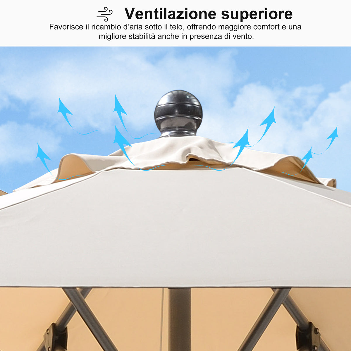 PURPLE LEAF Ombrellone in Alluminio per Giardino, Terrazza e Attività Commerciali – Robusto Ombrellone da Esterno