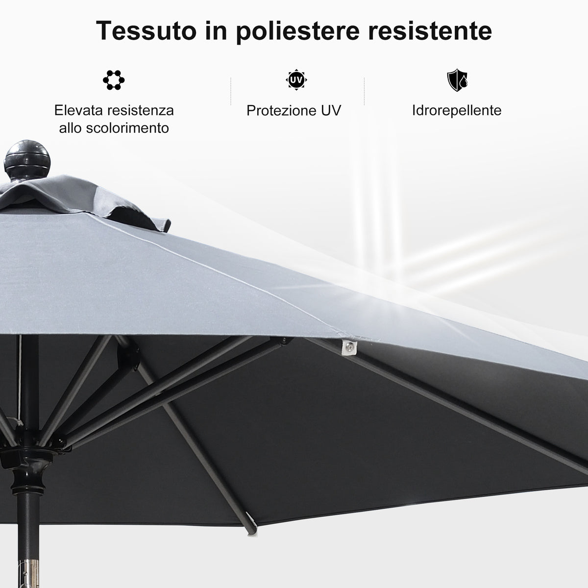 PURPLE LEAF Ombrellone in Alluminio per Giardino, Terrazza e Attività Commerciali – Robusto Ombrellone da Esterno
