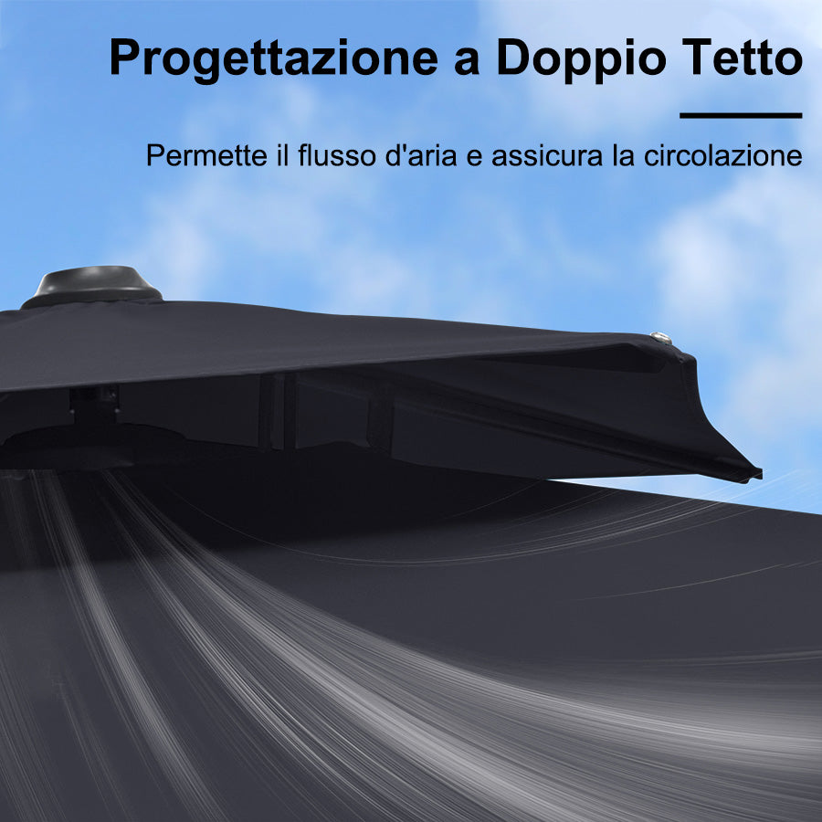 PURPLE LEAF Ombrellone doppio Top Quadrato per Giardino