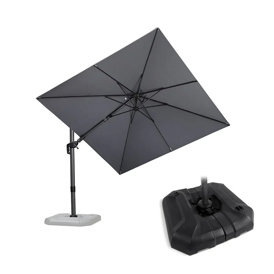 PURPLE LEAF Ombrellone da Giardino Quadrato inclinabile economico ,con Base