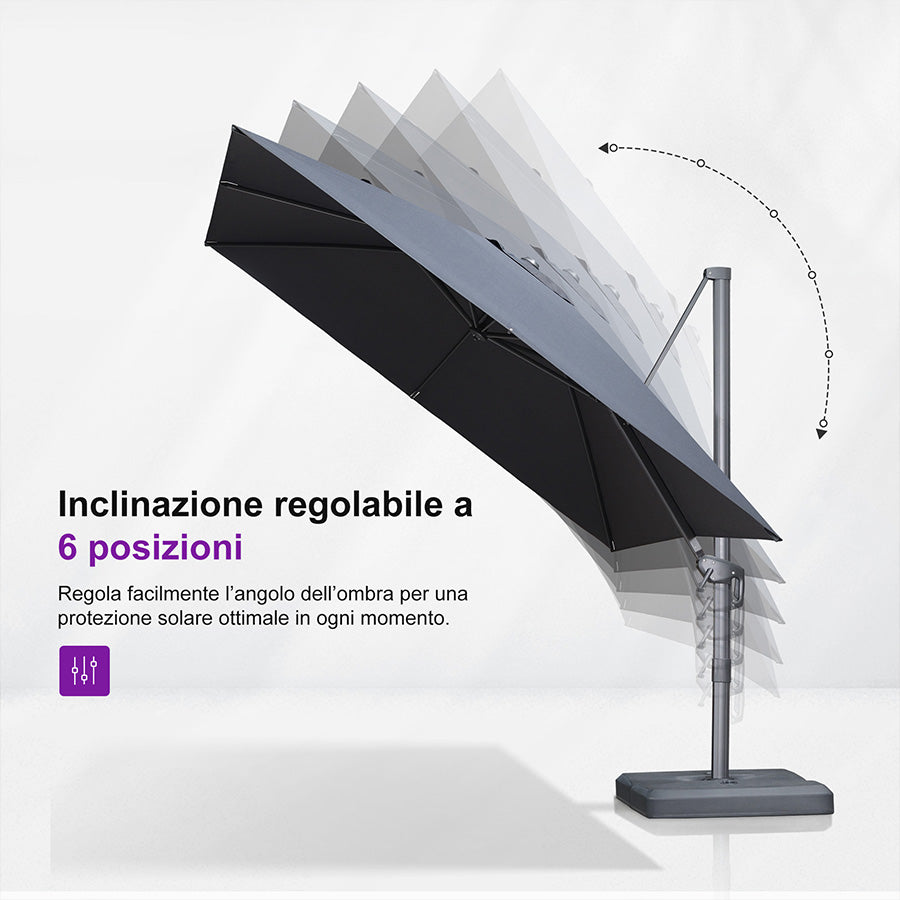 PURPLE LEAF Ombrellone da Giardino con Protezione UV per Terrazzo ed Esterni