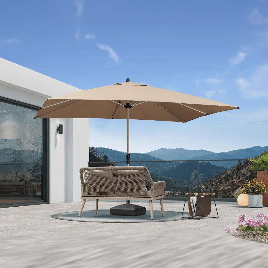 PURPLE LEAF Ombrelloni da Giardino, Ombrellone da Tavolo， Ombrellone con Montante centrale， Adatti per Giardino, Terrazza e Mercati ,Con Base