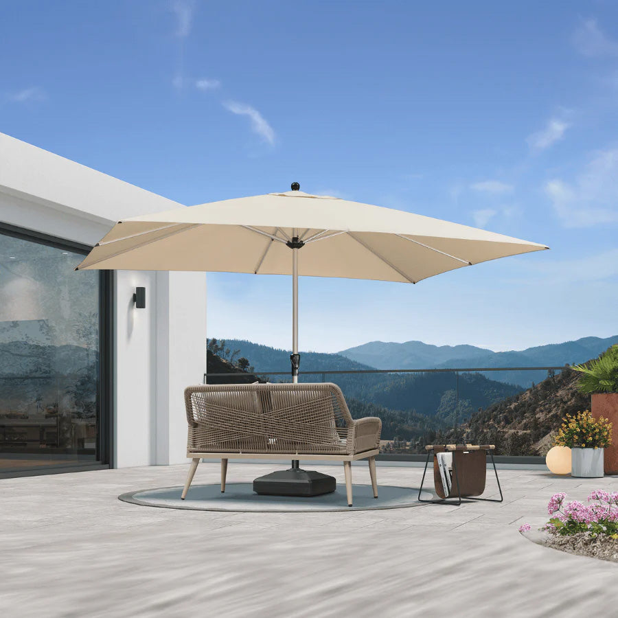 PURPLE LEAF Ombrelloni da Giardino, Ombrellone da Tavolo， Ombrellone con Montante centrale， Adatti per Giardino, Terrazza e Mercati ,Con Base