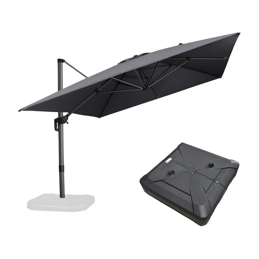PURPLELEAF Ombrellone da Giardino Economico Quadrato ，con Base