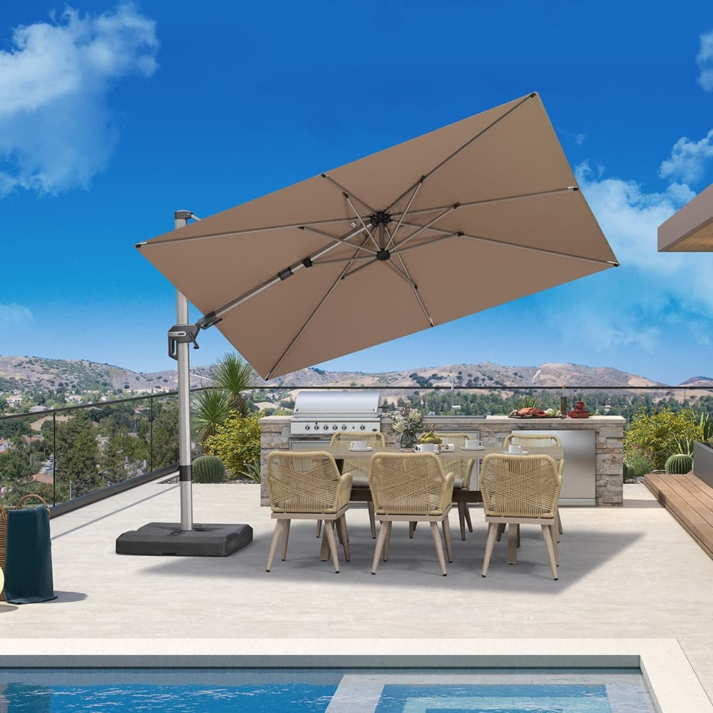 PURPLE LEAF Ombrellone Decentrato Deluxe, Inclinabile a Sinistra e a Destra, Orientabile per Terrazza e Giardino