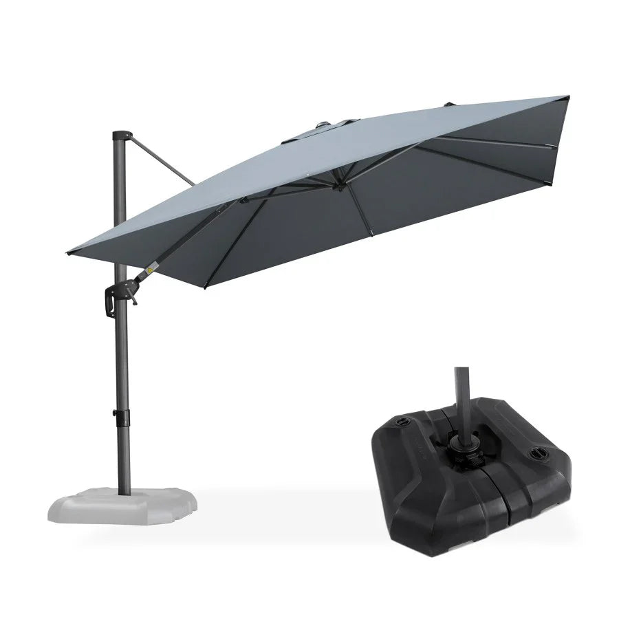 PURPLELEAF Ombrellone da Giardino Economico Quadrato ，con Base