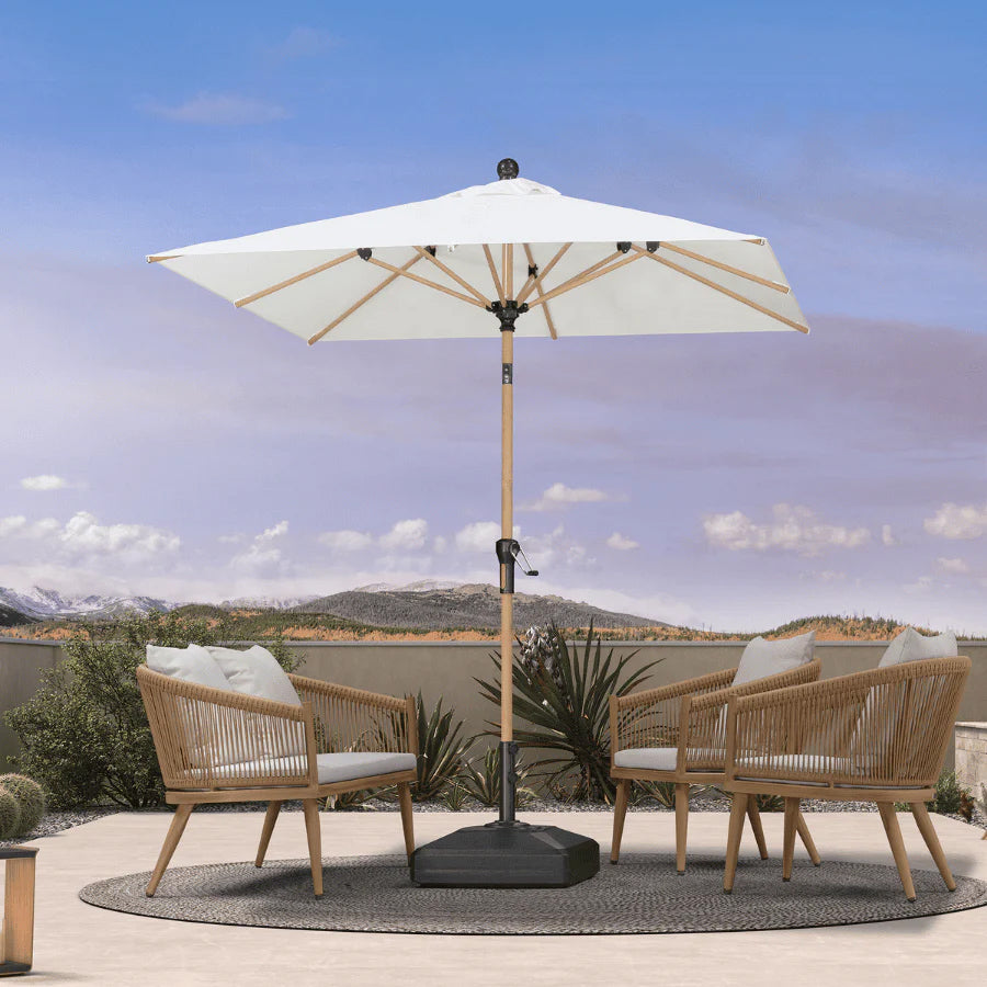 PURPLELEAF Ombrellone da Giardino Effetto Legno,Ombrellone da Esterno per Balcone,Terrazza, Patio e Giardino