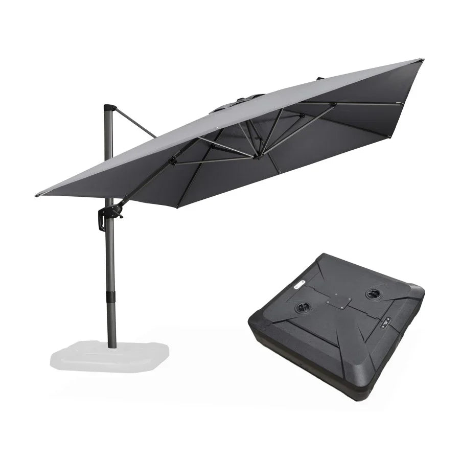 PURPLELEAF Ombrellone da Giardino Economico Quadrato ，con Base