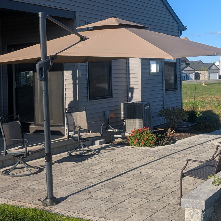 PURPLE LEAF Ombrellone doppio Top Quadrato per Giardino