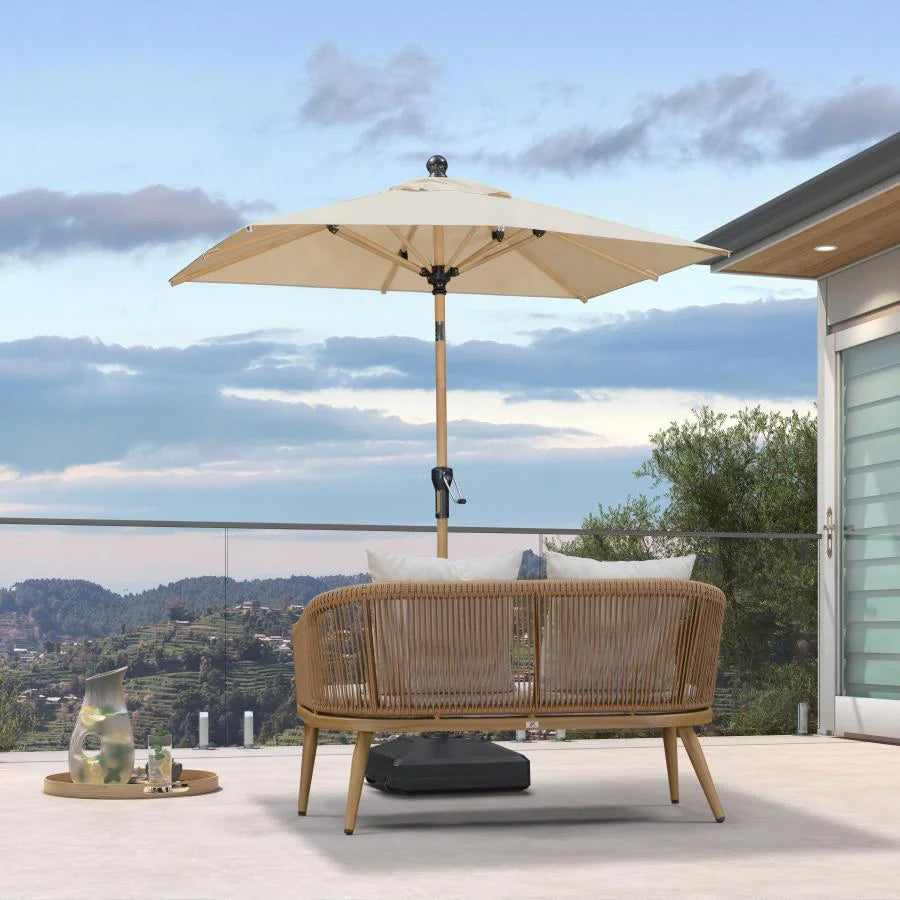 PURPLELEAF Ombrellone da Giardino Effetto Legno,Ombrellone da Esterno per Balcone,Terrazza, Patio e Giardino