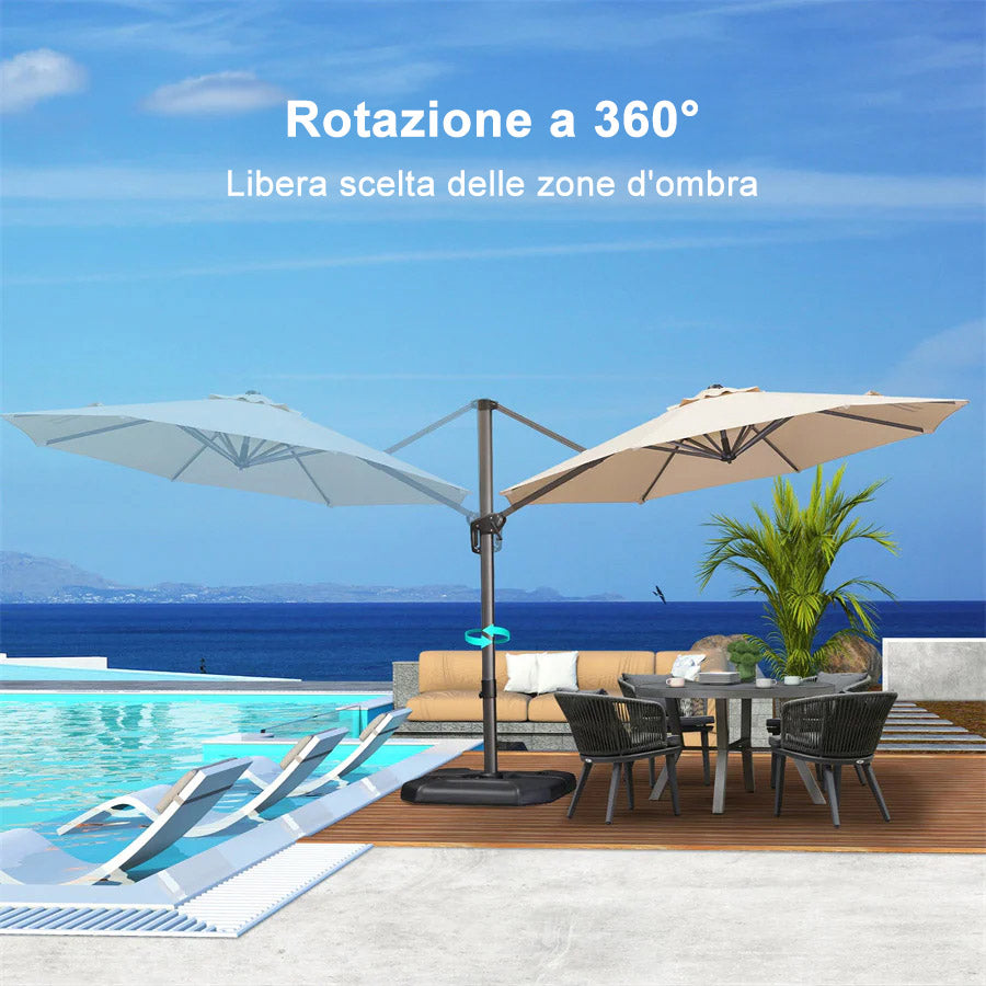 PURPLELEAF Ombrellone Rotondo da Giardino  Economy,con Base