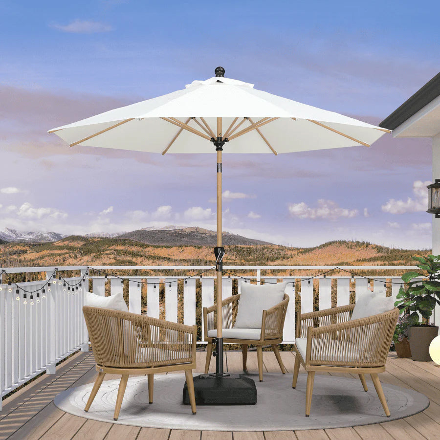 PURPLELEAF Ombrellone da Giardino Effetto Legno,Ombrellone da Esterno per Balcone,Terrazza, Patio e Giardino