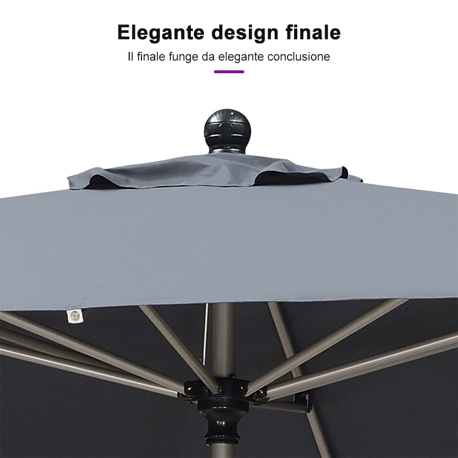PURPLE LEAF Ombrelloni da Giardino, Ombrellone da Tavolo， Ombrellone con Montante centrale， Adatti per Giardino, Terrazza e Mercati ,Con Base