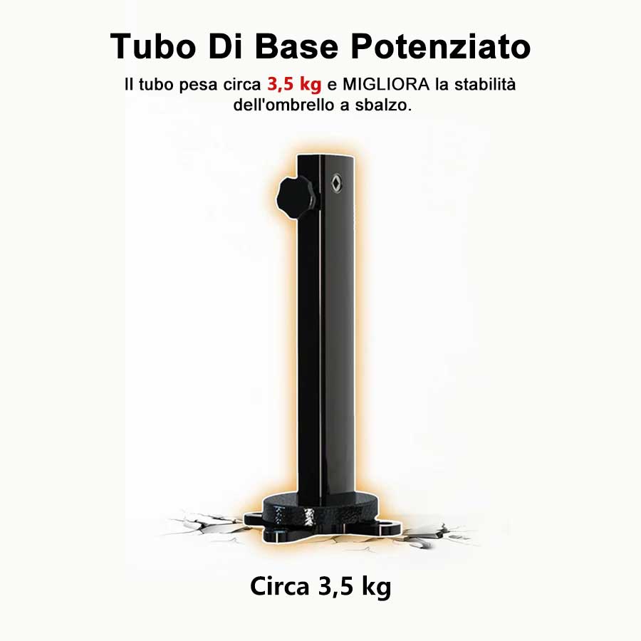 PURPLE LEAF Ombrellone Classico da Giardino Rotondo con Doppia Top e Rotazione a 360 Gradi ,con Base