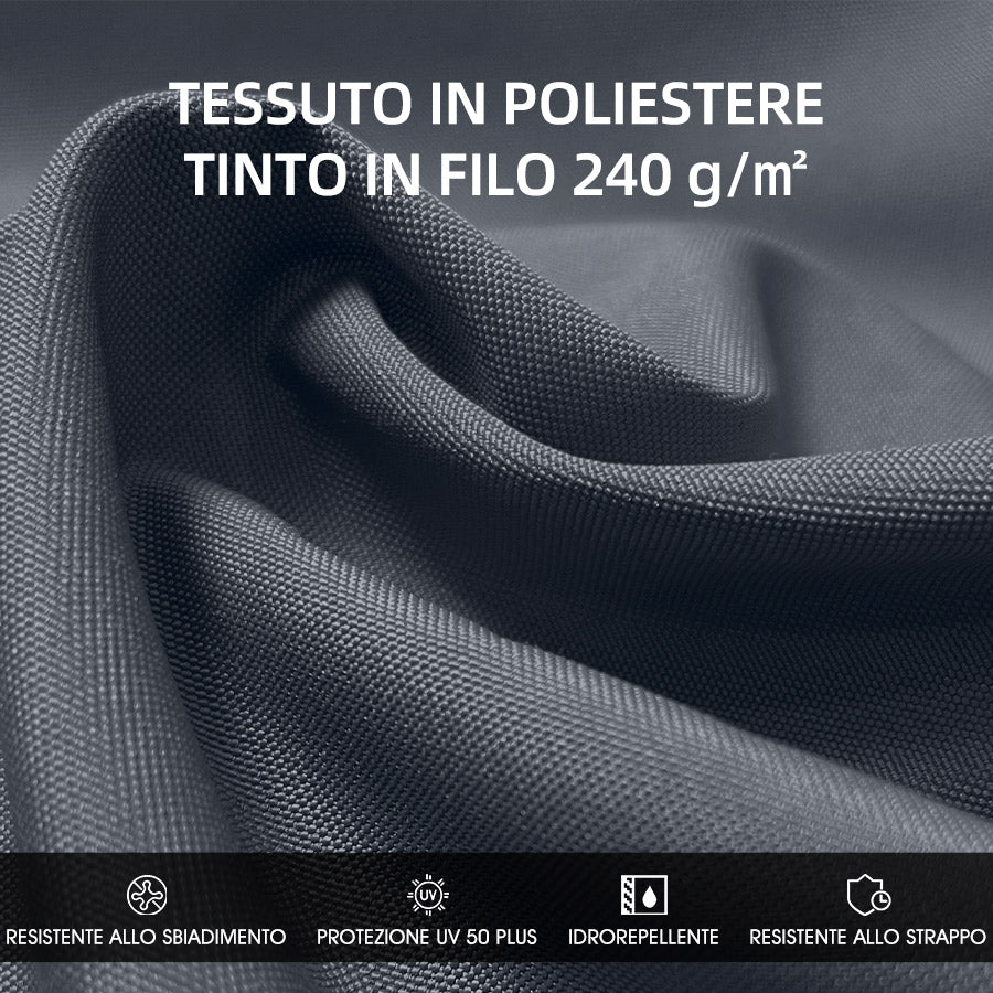 PURPLE LEAF Ombrellone Classico da Giardino Rotondo con Doppia Top e Rotazione a 360 Gradi ,con Base