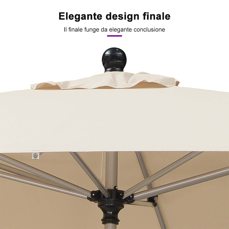 PURPLE LEAF Ombrelloni da Giardino, Ombrellone da Tavolo， Ombrellone con Montante centrale， Adatti per Giardino, Terrazza e Mercati ,Con Base