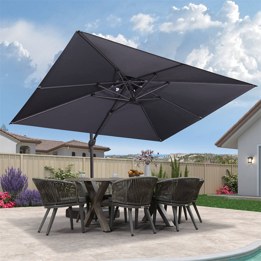 PURPLE LEAF Ombrellone doppio Top Quadrato per Giardino