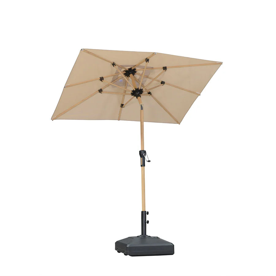 PURPLELEAF Ombrellone da Giardino Effetto Legno,Ombrellone da Esterno per Balcone,Terrazza, Patio e Giardino