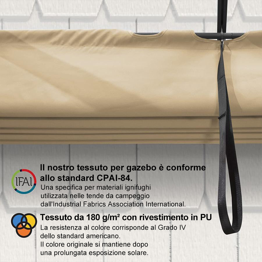 PURPLE LEAF Tessuto per pergolati retrattili Protezione UV Ricambiabile Installazione facile Compatibile solo con pergolati Purple Leaf