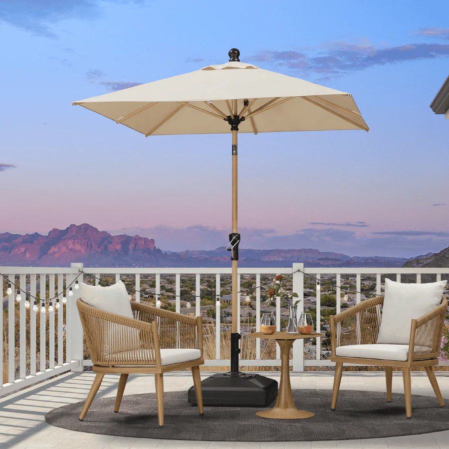 PURPLELEAF Ombrellone da Giardino Effetto Legno,Ombrellone da Esterno per Balcone,Terrazza, Patio e Giardino