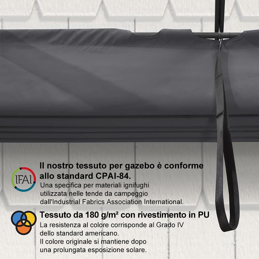 PURPLE LEAF Tessuto per pergolati retrattili Protezione UV Ricambiabile Installazione facile Compatibile solo con pergolati Purple Leaf