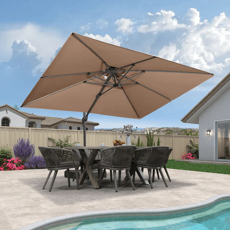 PURPLE LEAF Ombrellone doppio Top Quadrato per Giardino