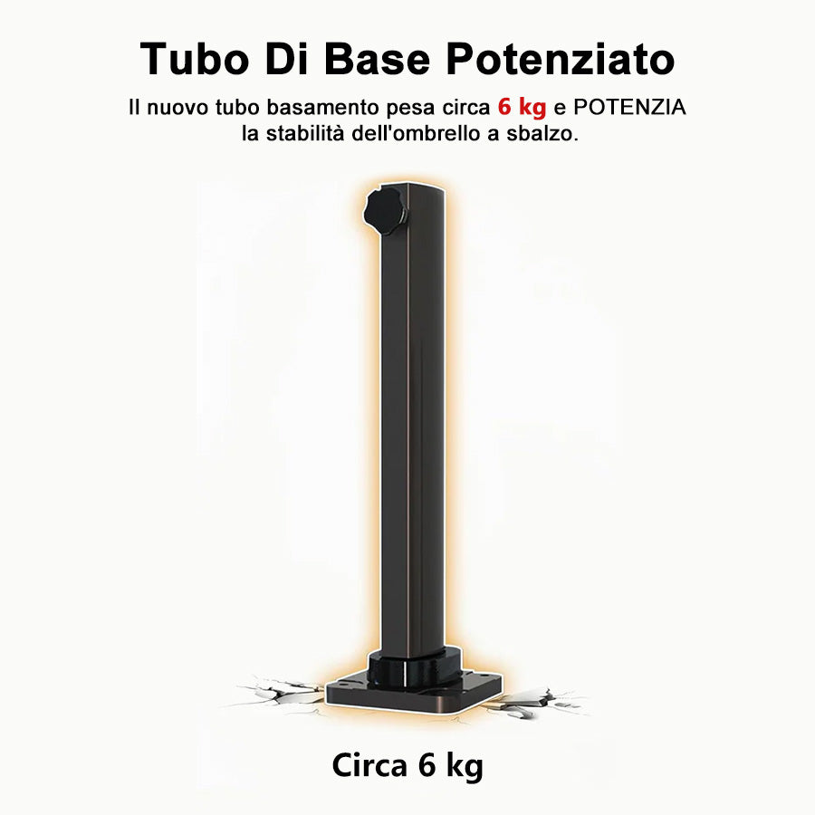 PURPLE LEAF Ombrellone Classico da Giardino Rotondo con Doppia Top e Rotazione a 360 Gradi ,con Base
