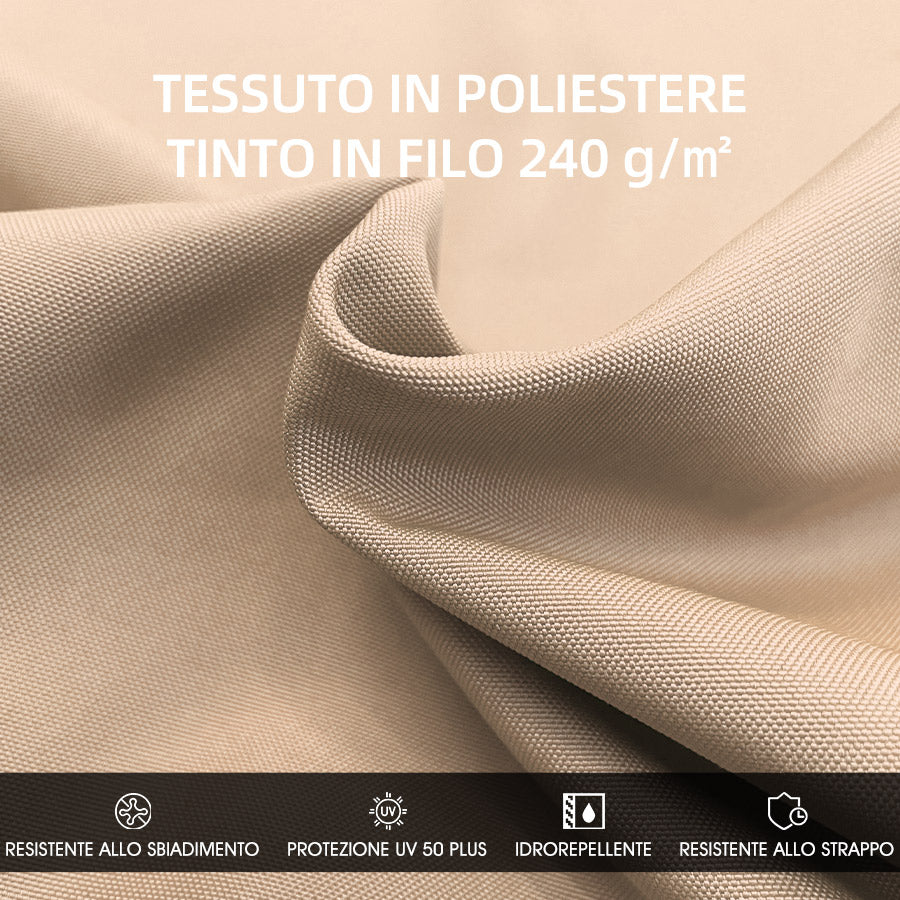 PURPLE LEAF Ombrellone Classico da Giardino Rotondo con Doppia Top e Rotazione a 360 Gradi ,con Base