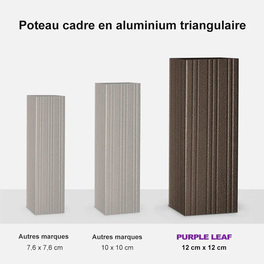 PURPLE LEAF Gazebo da Giardino con Tetto Rigido Doppio Tetto Bronzo, Pergola in Alluminio con Catena Luminosa Bianco Latte