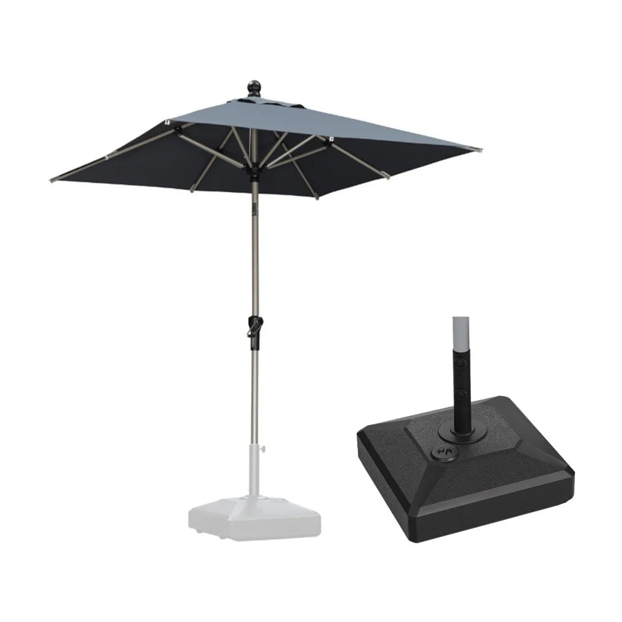 PURPLE LEAF Ombrellone da Giardino in lega di Alluminio con Inclinazione di 30°, Ombrellone da Tavolo, Ombrellone con palo centrale Impermeabile, Adatto per Giardini, Mercati ,Con Base