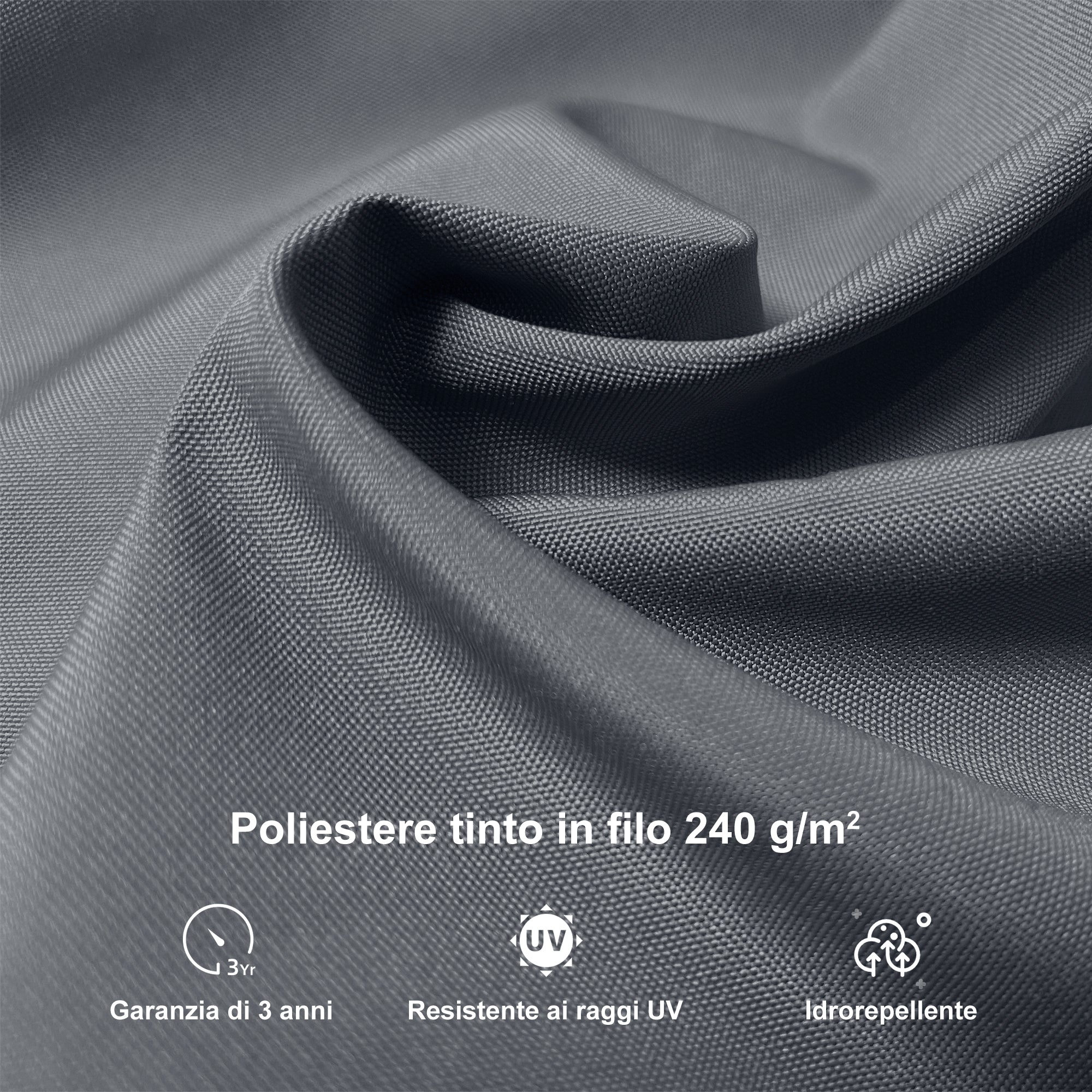 PURPLE LEAF Ombrellone da Giardino Quadrato inclinabile economico ,con Base