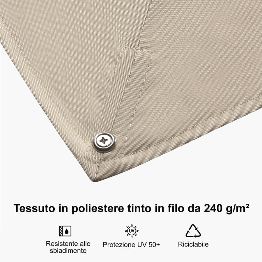 PURPLE LEAF Deluxe - Ombrellone in Alluminio Rettangolare da Esterno, Elegante, Antivento e Regolabile