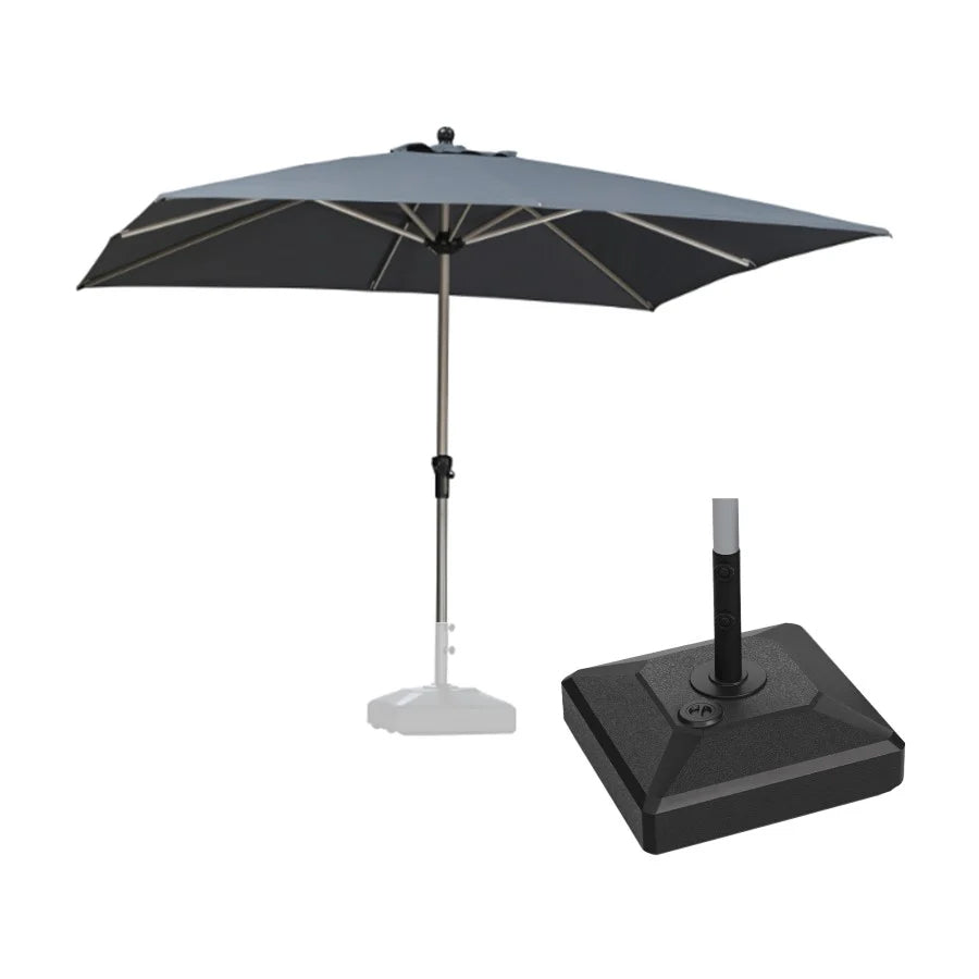 PURPLE LEAF Ombrelloni da Giardino, Ombrellone da Tavolo， Ombrellone con Montante centrale， Adatti per Giardino, Terrazza e Mercati ,Con Base