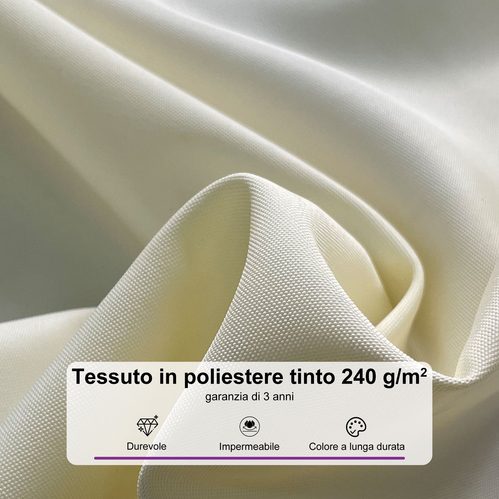 PURPLE LEAF Ombrellone in Alluminio Quadrato Doppio Top in colore legno ,con Base