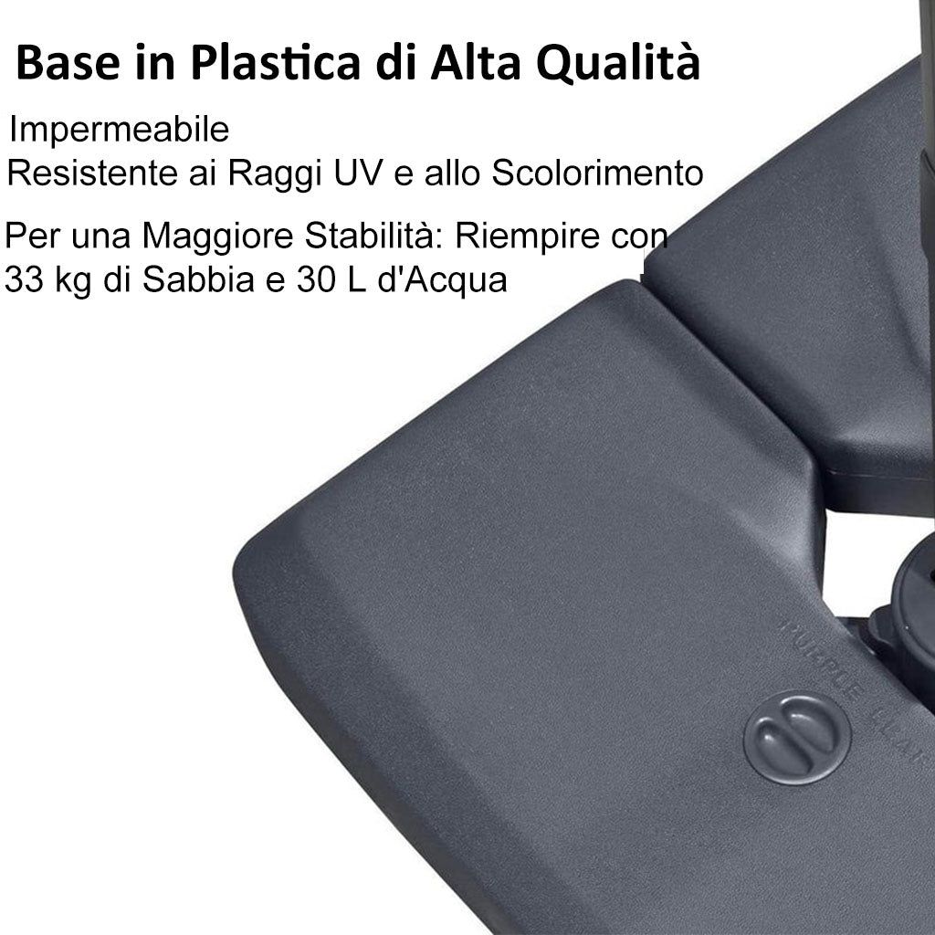 PURPLE LEAF Base Grigia per Ombrellone Decentrato da Terrazza ZY05ALFGYBS-90