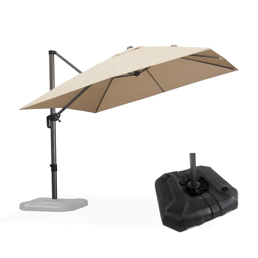 PURPLELEAF Ombrellone da Giardino Economico Quadrato ，con Base