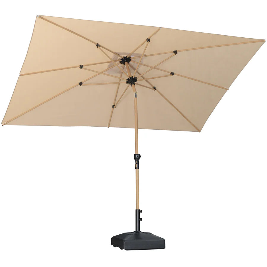 PURPLELEAF Ombrellone da Giardino Effetto Legno,Ombrellone da Esterno per Balcone,Terrazza, Patio e Giardino