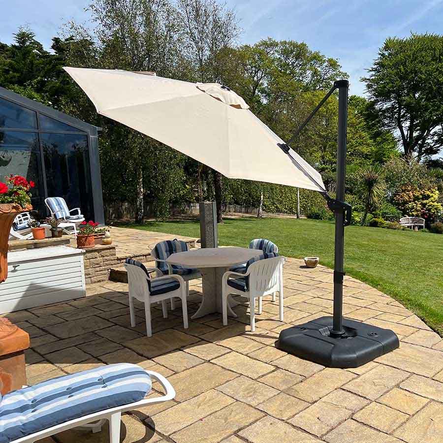 PURPLELEAF Ombrellone Rotondo da Giardino  Economy,con Base