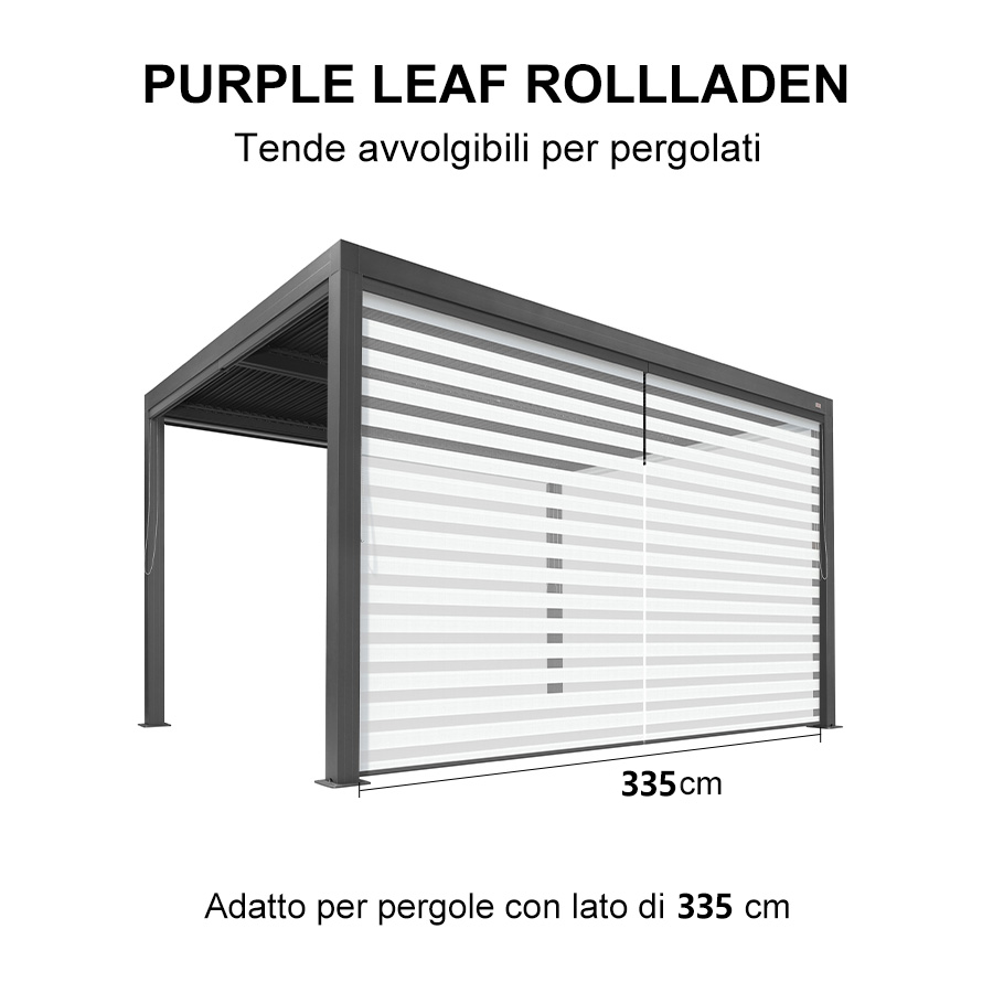 PURPLE LEAF tende avvolgibili per Pergola Bioclimatica isolamento termico protezione UV protezione solare tessuto impermeabile per terrazzo tende laterali