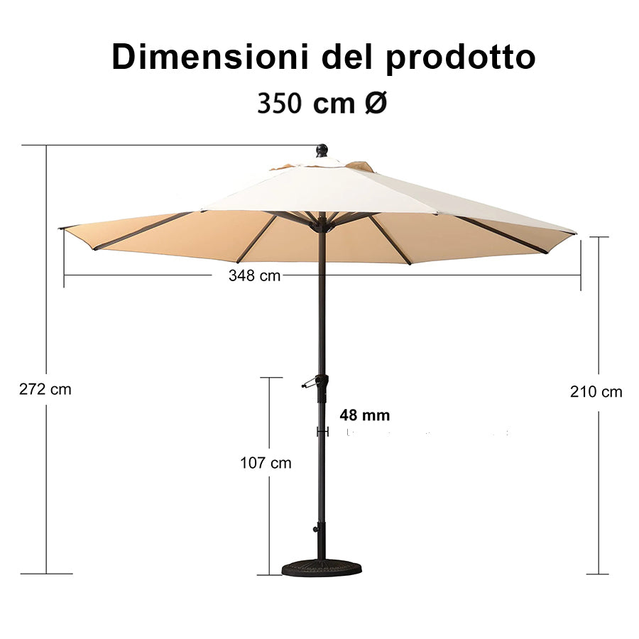 PURPLE LEAF Ombrellone in Alluminio per Giardino, Terrazza e Attività Commerciali – Robusto Ombrellone da Esterno